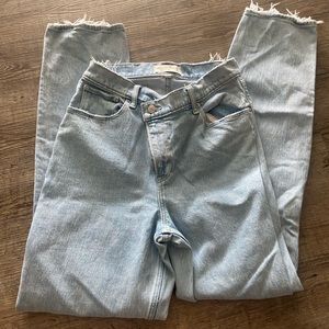 Abercrombie 90s ultra high rise crossover waistband jeans